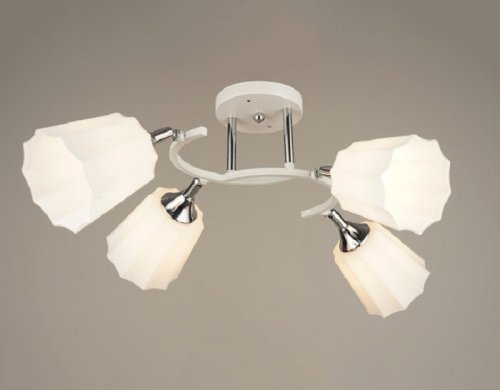 Люстра потолочная четырехрожковая Мелодия Света 40Вт Е27 220В Белая фото Люстра потолочная четырехрожковая Мелодия Света 40Вт Е27 220В Белая картинка